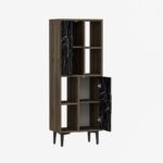 Βιβλιοθήκη Toro καρυδί μαύρο χρώμα μελαμίνη 50x29 6x135cm ed3444 - Image 3