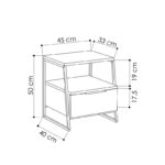 Κομοδίνο Pal Mocha μελαμίνη 45x40x50cm ed3454 - Image 2