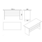 Σετ γραφείου Vol δρυς μαύρο μελαμίνη 140x60x73 8εκ ed3520 - Image 5