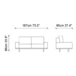 Καναπές διθέσιος Istanbul εκρού χρώμα 187x95x86cm ed3523 - Image 2