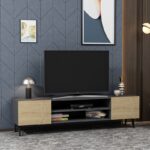 Έπιπλο τηλεόρασης Bloom ανθρακί Oak 160X37 4X47cm ed3560