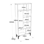 Βιβλιοθήκη Lia δρυς ανθρακί μελαμίνη 72x25x163 3εκ ed3588 - Image 2