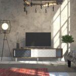 Έπιπλο τηλεόρασης Rob λευκό ανθρακί 180x35x48 2cm ed3664 - Image 5