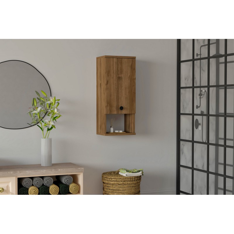 3689_0-800x800 Ντουλάπι μπάνιου Mis καρυδί μελαμίνη 30x21 8x71εκ ed3689 - Image 1