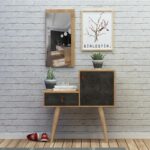 Έπιπλο εισόδου Janna δρυς σκρούρο γκρί μελαμίνη ξύλινα πόδια 80x40x80εκ ed3708