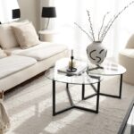 Τραπέζι σαλονιού Bellisimo μεταλλικό πλαίσιο μαύρο επιφάνεια γυαλί 82x58x40εκ ed372