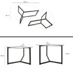 Τραπέζι σαλονιού Bellisimo μεταλλικό πλαίσιο μαύρο επιφάνεια γυαλί 82x58x40εκ ed372 - Image 2