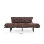 Anitta τριθέσιος καναπές κρεβάτι ύφασμα καφέ 227x49x75cm ed3741 - Image 2