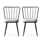 Καρέκλα Star μαύρο χρώμα μέταλλο 43x42x82cm set 2τεμ ed3742