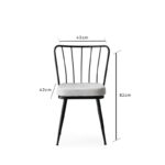 Καρέκλα Star μαύρο χρώμα μέταλλο 43x42x82cm set 2τεμ ed3742 - Image 2