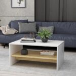 Τραπεζάκι σαλονιού Apollon λευκό Sapphire Oak 90x45x46 8cm ed3778 - Image 4