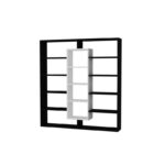 Βιβλιοθήκη Ample μαύρο άσπρο μελαμίνη 125x22x135 7εκ ed3781 - Image 4