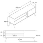 Έπιπλο τηλεόρασης Ever καρυδί 120x29 5x44 6cm ed3807 - Image 2