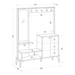 Έπιπλο εισόδου Alice oak μελαμίνη 114x35x170cm ed380 - Image 2
