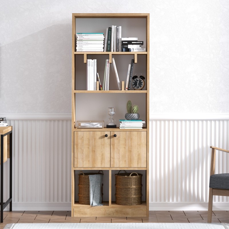 3818_0-800x800 Βιβλιοθήκη Marisa δρυς μελαμίνη 60x30x170εκ ed3818 - Image 1