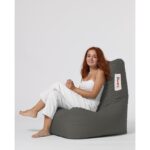 Πουφ Diamond αδιάβροχο ύφασμα fume 60x35cm ed3835 - Image 2