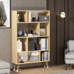 Βιβλιοθήκη Harby άσπρο Sapphire δρυς μελαμίνη 90x25x138 6εκ ed3850 - Image 5