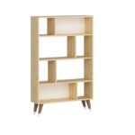 Βιβλιοθήκη Harby άσπρο Sapphire δρυς μελαμίνη 90x25x138 6εκ ed3850 - Image 3