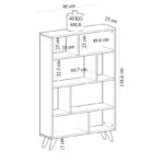 Βιβλιοθήκη Harby άσπρο Sapphire δρυς μελαμίνη 90x25x138 6εκ ed3850 - Image 2