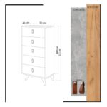 Συρταριέρα Altro μελαμίνη oak άσπρη 50x40x103cm ed3882 - Image 2