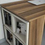 Γραφείο Londra καρυδί κρεμ μελαμίνη 120x65x75cm ed3907 - Image 4