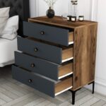 Συρταριέρα Lisbona καρυδί ανθρακί 76x40x90 7cm ed3935 - Image 4