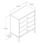 Συρταριέρα Lisbona καρυδί ανθρακί 76x40x90 7cm ed3935 - Image 2