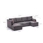 Γωνιακός καναπές Ece Panoramik καφέ 315x160x88cm ed3939 - Image 2