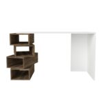 Γραφείο Maniera λευκό καρυδί χρώμα 130x60x75cm ed394 - Image 4