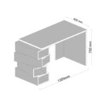 Γραφείο Maniera λευκό καρυδί χρώμα 130x60x75cm ed394 - Image 2