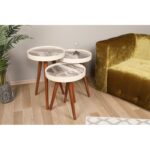 Βοηθητικά τραπεζάκια Bella λευκό χρώμα μελαμίνη 39x48xH39cm ed3975