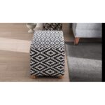 Σκαμπό Lotus άσπρο μαύρο ξύλινα πόδια  80x40x40εκ ed3985 - Image 4