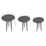 Σετ τραπεζιών σαλονιού Bella ασημί μαύρο χρώμα 42x40 5x58 5cm ed4001 - Image 2