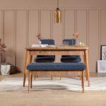 Σκαμπό Vina atlantic pine σκούρο μπλέ μελαμίνη βελούδο 110x40x51εκ ed4038 - Image 4