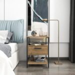 Κομοδίνο Alba μαύρο Oak 45x45x61 8cm ed4052