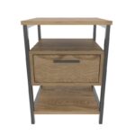 Κομοδίνο Alba μαύρο Oak 45x45x61 8cm ed4052 - Image 3