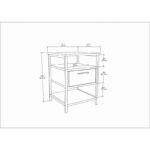 Κομοδίνο Alba μαύρο Oak 45x45x61 8cm ed4052 - Image 2