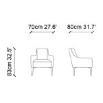 Πολυθρόνα Nia γκρι 70x80x83 ed4116 - Image 2