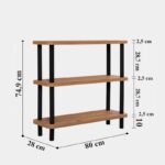 Βιβλιοθήκη ραφιέρα Gala Atlantic Pine μαύρο μελαμίνη 80x28x75cm ed4149 - Image 2