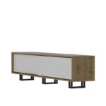 Έπιπλο τηλεόρασης Skalini δρυς λευκό μελαμίνης 180x47 4x35cm ed414 - Image 4