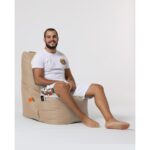 Πουφ Diamond αδιάβροχο ύφασμα Mink 60x35cm ed4150 - Image 4