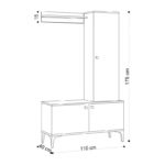 Έπιπλο εισόδου Lex δρυς μελαμίνη 110x40x175εκ ed416 - Image 2