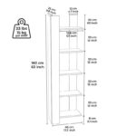 Βιβλιοθήκη Reeta άσπρο μελαμίνη 45x25 6x160εκ ed4184 - Image 4