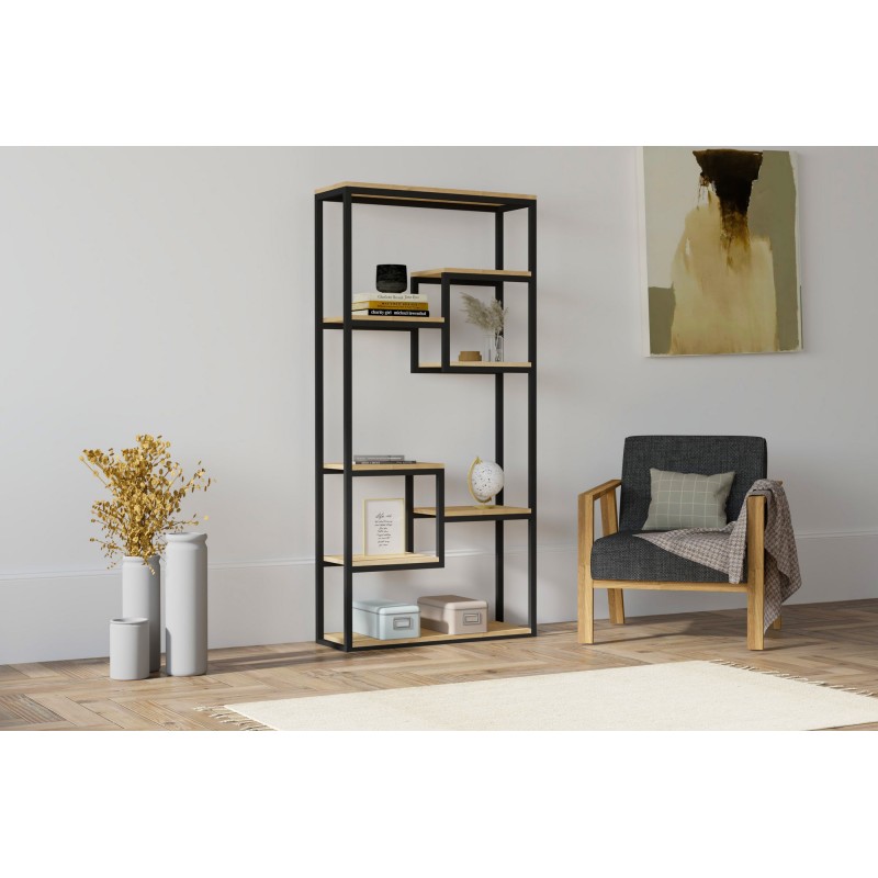 4223_0-800x800 Βιβλιοθήκη Emina Sapphire μελαμίνη 85x29x182εκ ed4223 - Image 1