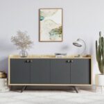 Μπουφέ Piranha μελαμίνη oak ανθρακί 150x40x75cm ed4253 - Image 5