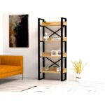 Βιβλιοθήκη Adisa Sapphire μελαμίνη μεταλλικός σκελετός 63x32x150εκ ed4281