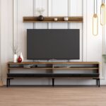 Έπιπλο τηλεόρασης Istanbul καρυδί ανθρακί 180x35x47cm ed4299 - Image 5