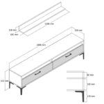 Έπιπλο τηλεόρασης Istanbul καρυδί ανθρακί 180x35x47cm ed4299 - Image 2