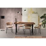 Πολυθρόνα Rimini μαύρο μπεζ χρώμα μέταλλο Σετ 2τμχ 60x50x76 5cm ed433 - Image 3