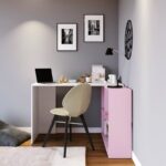 Γραφείο Voi λευκό ροζ 120x75cm μελαμίνη ed4352 - Image 5
